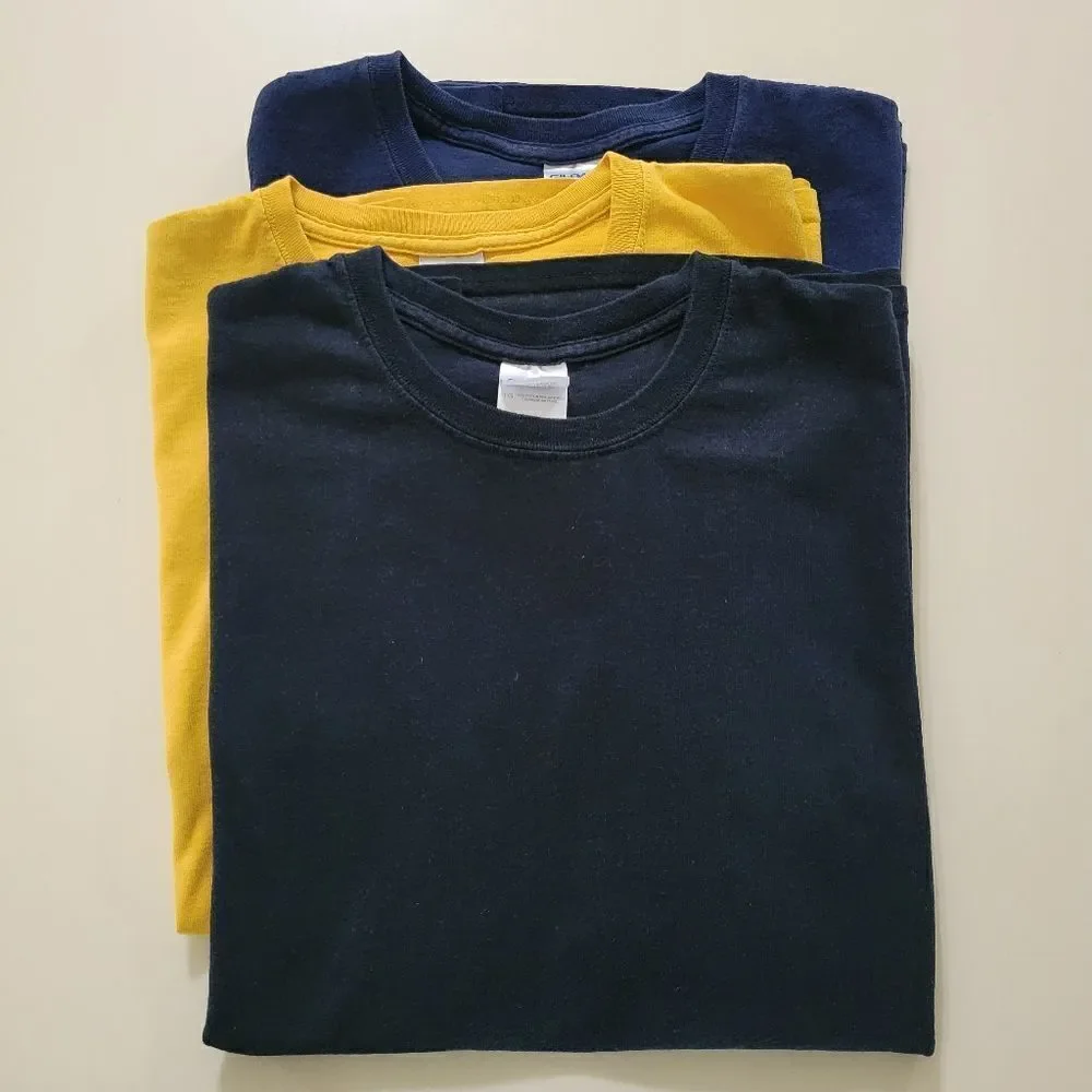 Gildan Men's Crewneck Short Sleeve T-Shirts Lot of 3